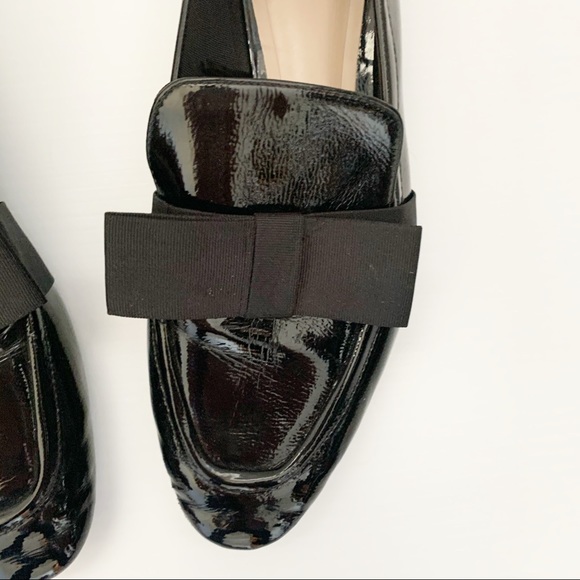 Zara faux patent leather loafers with bow tie - Picture 2 of 5